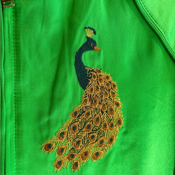 WILFRED Sz S Toulin Peacock Embroidered Quilted Lining Bomber Jacket NEW - Picture 5 of 12